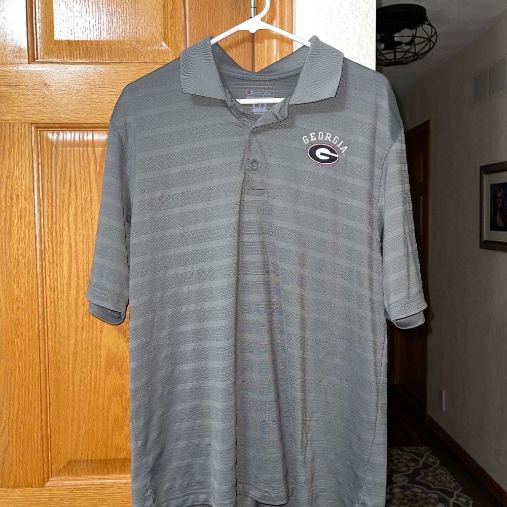 Champion Georgia Bulldogs Gray Polo Shirt sz L